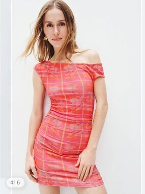 Women’s Summi Summi Rumi Dress – Neon Pink Orange Plaid Size XS
